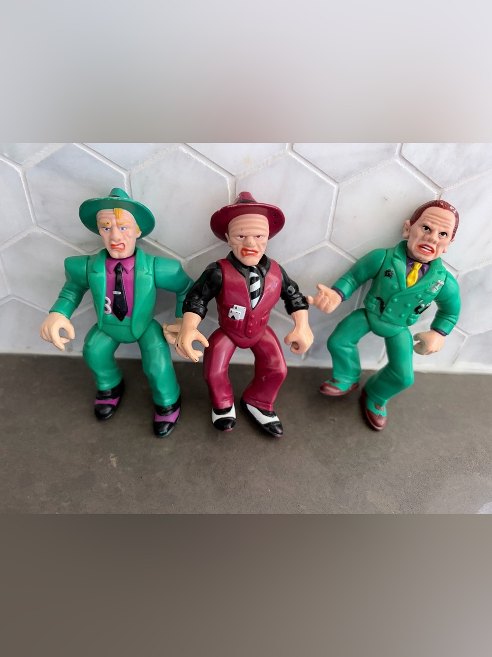 Lot of 3 Dick Tracey playmates  Toy Gangster Figures